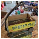 Vtg Pepsi Crate made in to a wagon