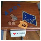 Coins, Cedar Box, Trinkets