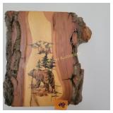 Rustic edged wood burned wilderness plaque
