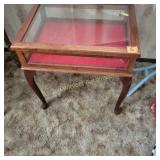 Lift glass door curio display table