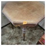 Octagonal Table with Burl wood turned table legs