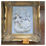 3-D porcelain relief  Alt Meissen Dresden wall