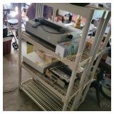 2 plastic portable shelf units no contents