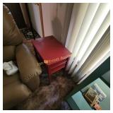 Red end table