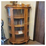 Round curve glass china cabinet