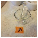 Glass mortar and pestle