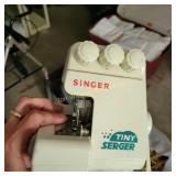 Tiny serger, Espree sewing machine, thread