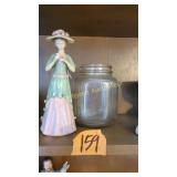 Vtg Jar, Lady figure