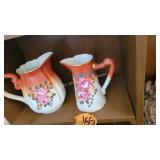 Vtg Flower Orange/White Pitchers
