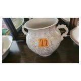 Vtg Earthware Two Handle Vessel (cracks)