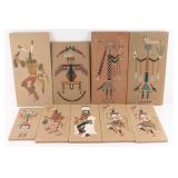 Lot of 11 Sandpaintings.