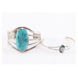 Lot of Two Turquoise Cuffs.