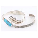 Lot of Two Sterling Cuffs.