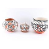 Lot of 3 Acoma Pots