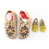Two Pair of Beaded Moccasins.