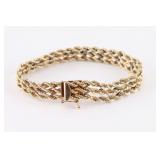 14KT 3 Strand Rope Bracelet