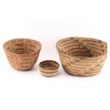 Lot of 3 Pima Baskets.