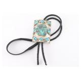 Mens Turquoise Cluster Bolo