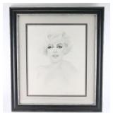 Pencil Signed Print of Marilyn Monroe.
