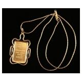 Credit Suisse Quart Ounce Bar Pendant