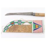 Blackfoot Beaded Scabbard & Knife
