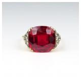 Beautiful Lab Grown Ruby & Diamond Ring