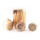 Four Decorative Native Drums.