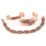Lot of 2 Copper Cuffs & Bracelet.