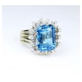 Gorgeous Fine Swiss Blue Topaz & Diamond