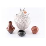 Lot of 4 Native American Pots.