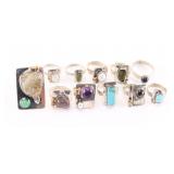 Lot of 11 Charles Skiera Rings.