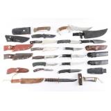 Big Lot of Hunting and Fighting Knives