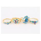 Lot of 4 Vermeil Rings.