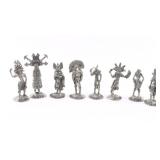 Lot of 8 Hopi Pewter Kachinas