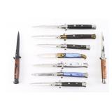 Collection of 9 Switchblade Knives