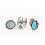 Lot of 3 Native American Rings.