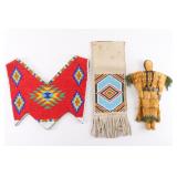 Lot of 3 Native American Beaded Items.