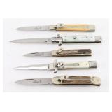 Collection of 5 Switchblade Knives.