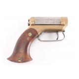 Antique Single Shot Pistol Brass Frame