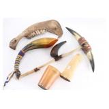 Lot of Carved Bone & Horns.