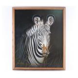 Original Oil on Canvas of Zebra.