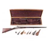 Cased F P Roghat A Turin Double Barrel Hammer Gun