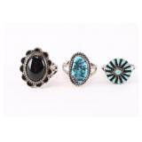 Lot of 3 Native American Rings.