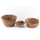 Lot of 3 Pima Baskets.