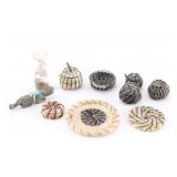 8 Horse Hair Baskets & 2 Fetishes.