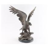 Bronze Eagle on Marble Base.