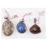 Lot of 3 Sterling Pendants.
