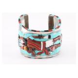 Large Hopi Inlay Cuff Art Piece.