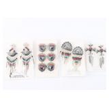 Lot of 4 Sterling Inlay Earrings.