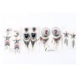 Lot of 4 Sterling Inlay Earrings.